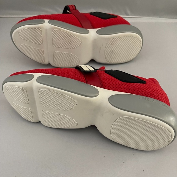 Prada Cloud Bust Knit Trainer with Logo Strap - Picture 10 of 11